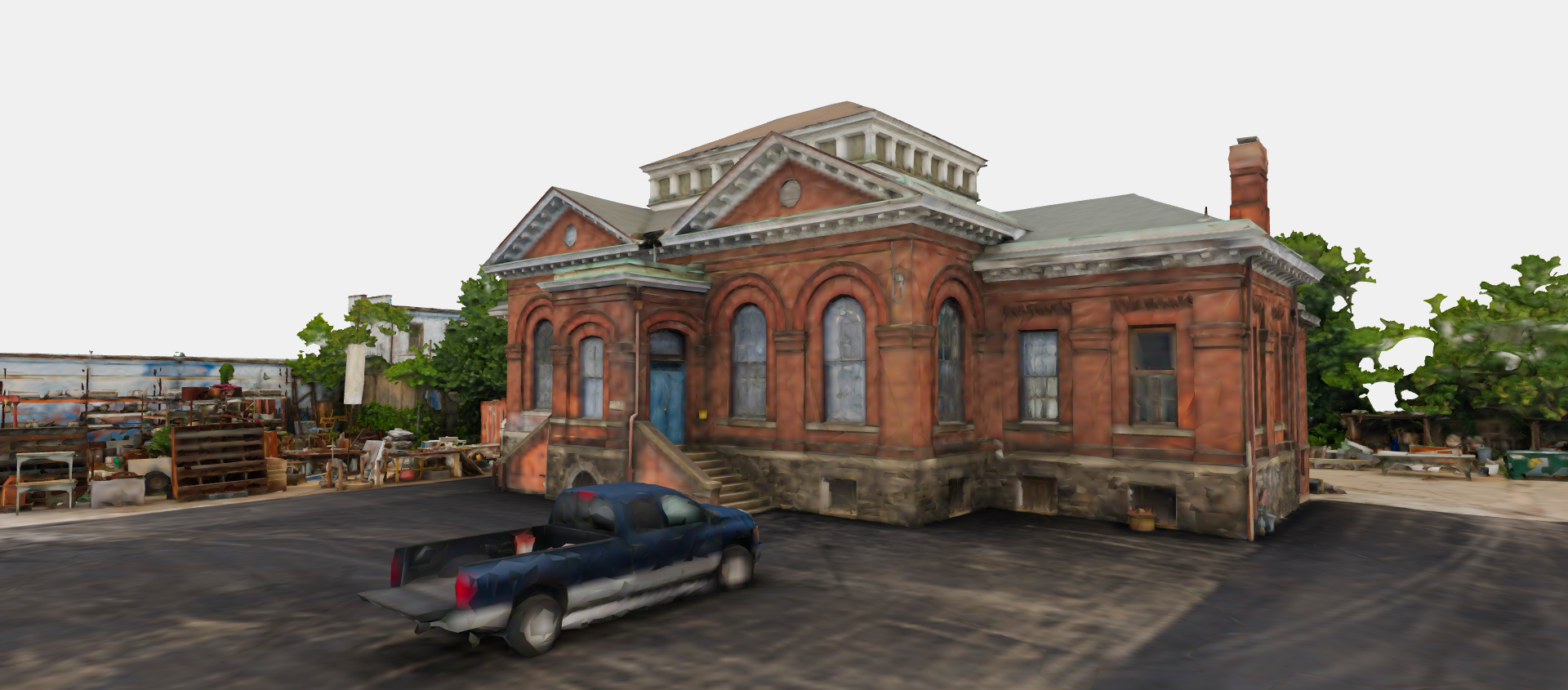3D model exterior before AI rendering